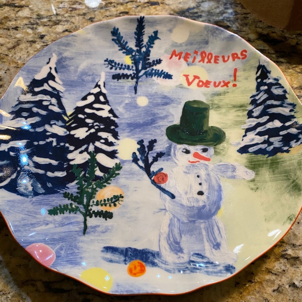 Nathalie Lete “Meilleurs Voeux” Snowman side plate
